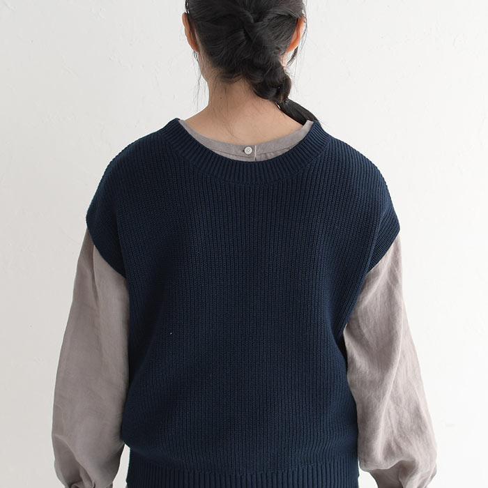 earth_eco_loco ニット ベスト 秋冬 レディース オーバーサイズ 2WAY