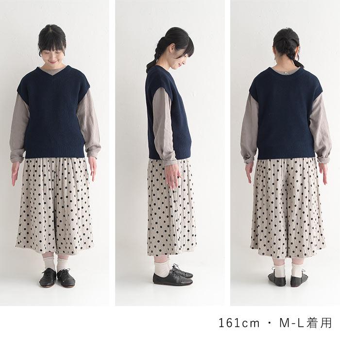 earth_eco_loco ニット ベスト 秋冬 レディース オーバーサイズ 2WAY