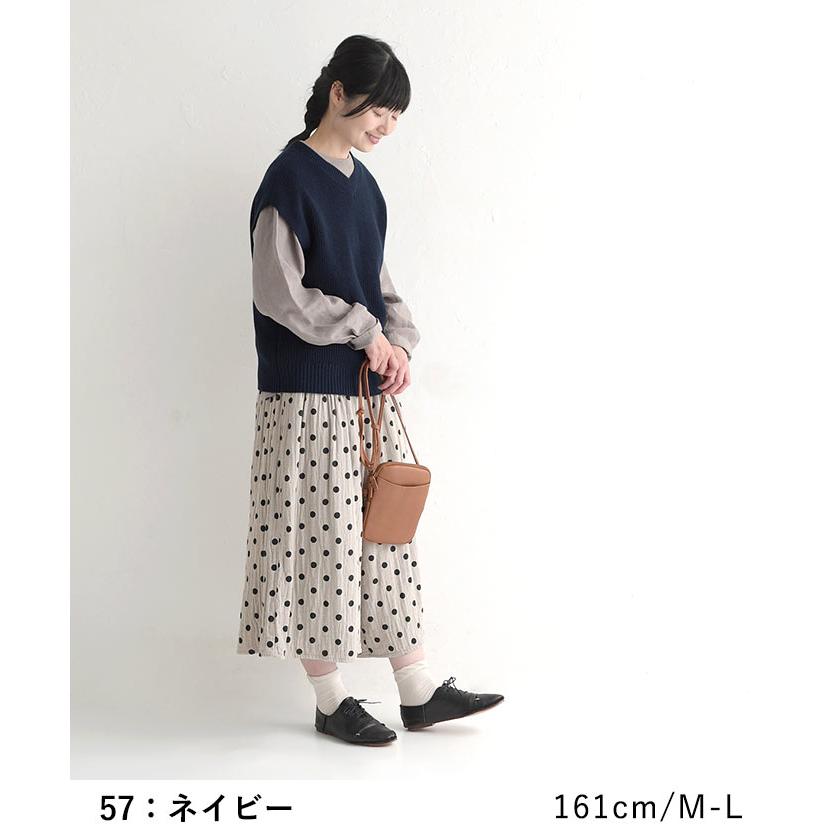 ニット ベスト 秋冬 レディース オーバーサイズ 2WAY 綿100% 大きいサイズ 23AW0901, | earth_eco_loco | 06