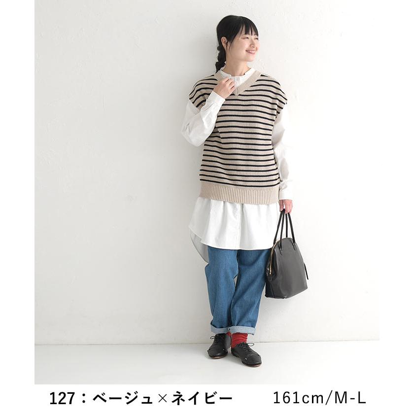 ニット ベスト 秋冬 レディース オーバーサイズ 2WAY 綿100% 大きいサイズ 23AW0901, | earth_eco_loco | 12