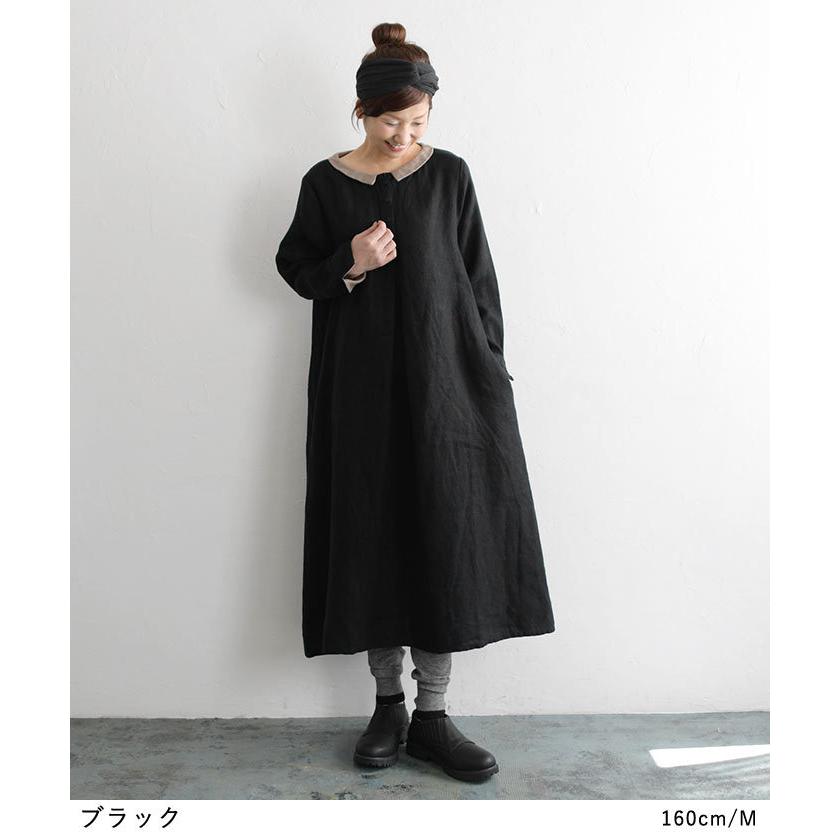 ワンピース 起毛リネンツイル チビ襟つきワンピース M 3l 麻 リネン 秋 冬 春 レディース 21aw1008 E4071 Ecoloco 通販 Yahoo ショッピング