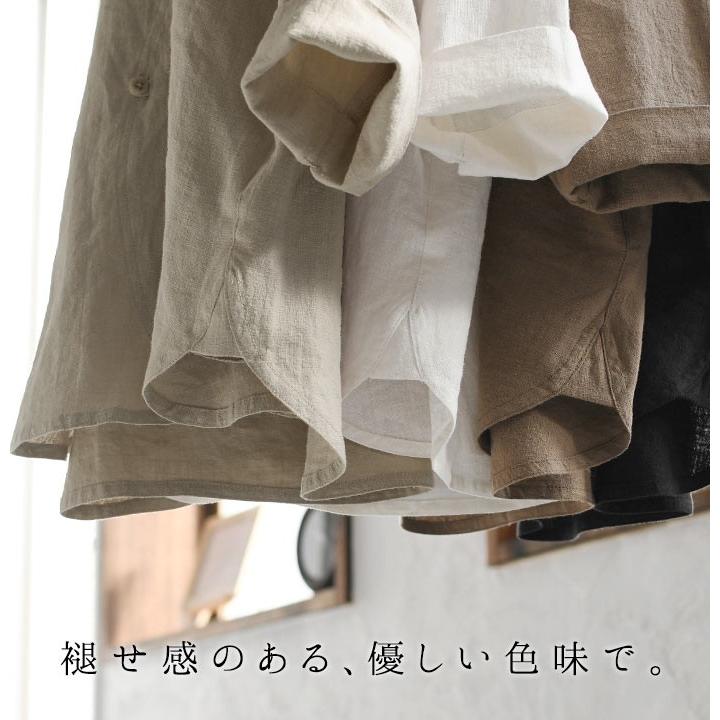 ※完売※ シャツ 詰まりネック ノーカラーシャツ ブラウス 麻100% 春 秋 2020SS0228, |  | 02