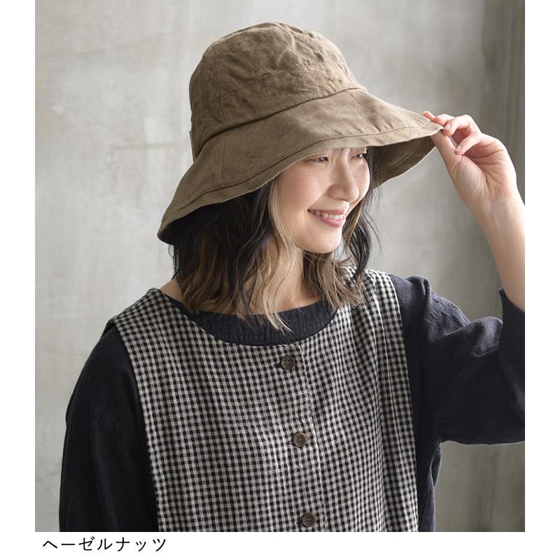 LiNa♡様オーダー＊つば広帽子＊ハーフリネン＊リバティ Lino e Lina リネン 帽子 ハット リーノエリーナ マノン 麻100