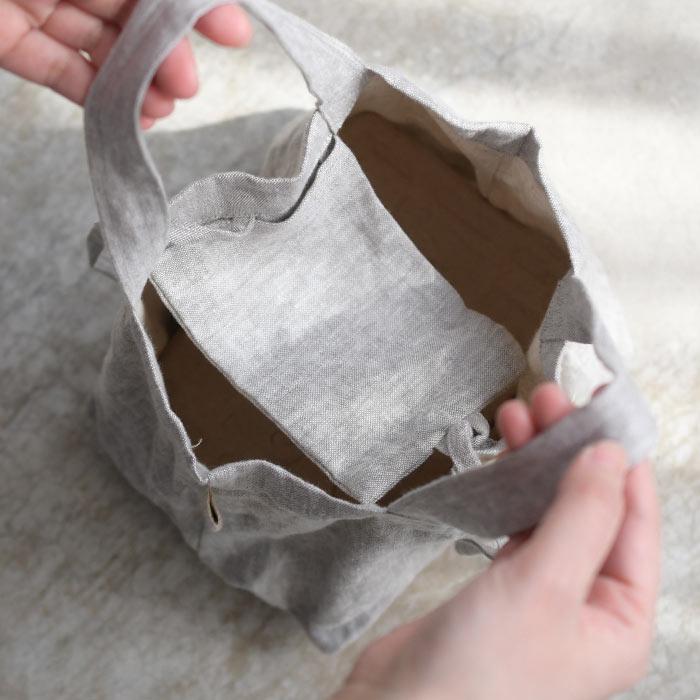1,111円OFFクーポンあり メール便可 お弁当バッグ コンビニバッグ ミニバッグ elstyle 麻100% 9番手 ヴィンテージリネン おしゃれ エコロコ ギフト 25AW0704R, | earth_eco_loco | 08