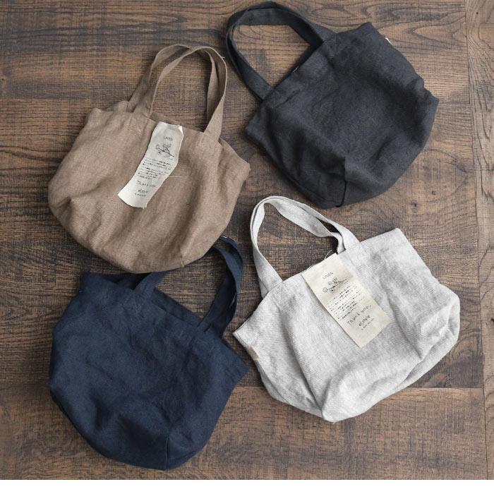 1,111円OFFクーポンあり メール便可 お弁当バッグ コンビニバッグ ミニバッグ elstyle 麻100% 9番手 ヴィンテージリネン おしゃれ エコロコ ギフト 25AW0704R, | earth_eco_loco | 09