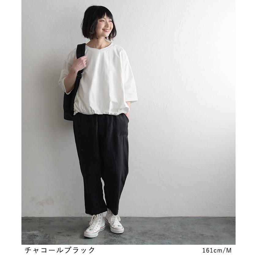 オリジナル すっきりカーゴパンツ 9分丈 14番手ヴィンテージリネン M〜3L 麻100% ウエストゴム 大きいサイズ 春 夏 24SS0404R, | earth_eco_loco | 11