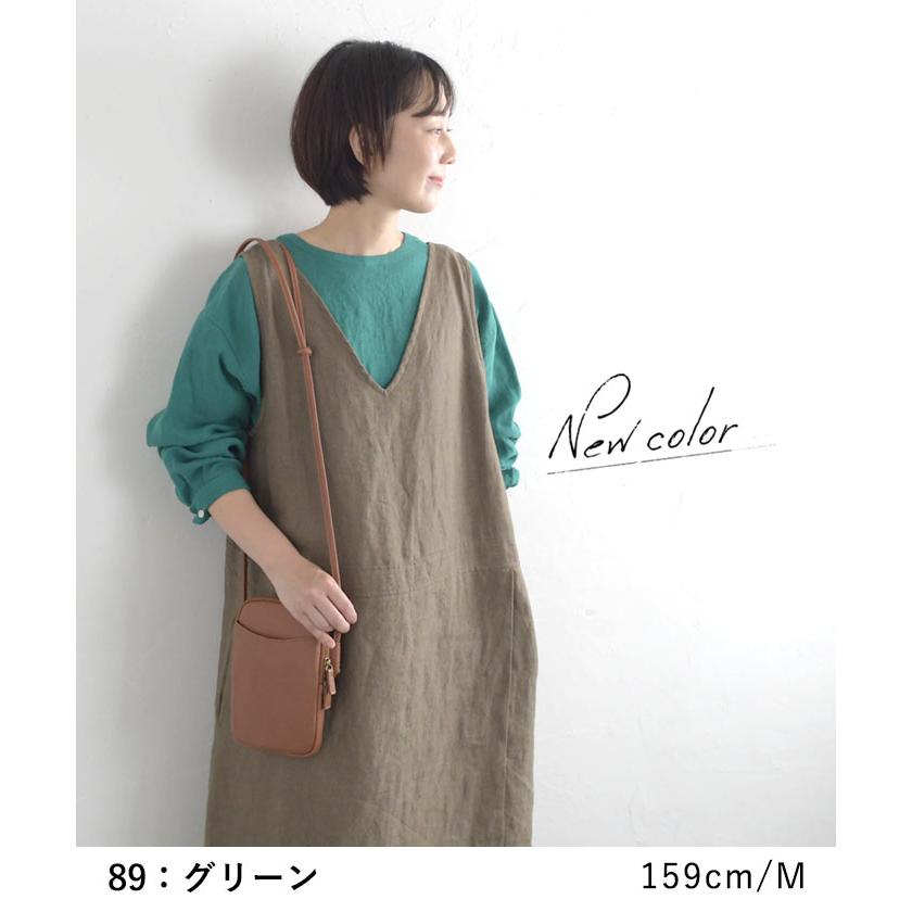 リネン100% シャツプルオーバー クルーネック 長袖 ブラウス 大きいサイズ 23AW0728R, | earth_eco_loco | 18