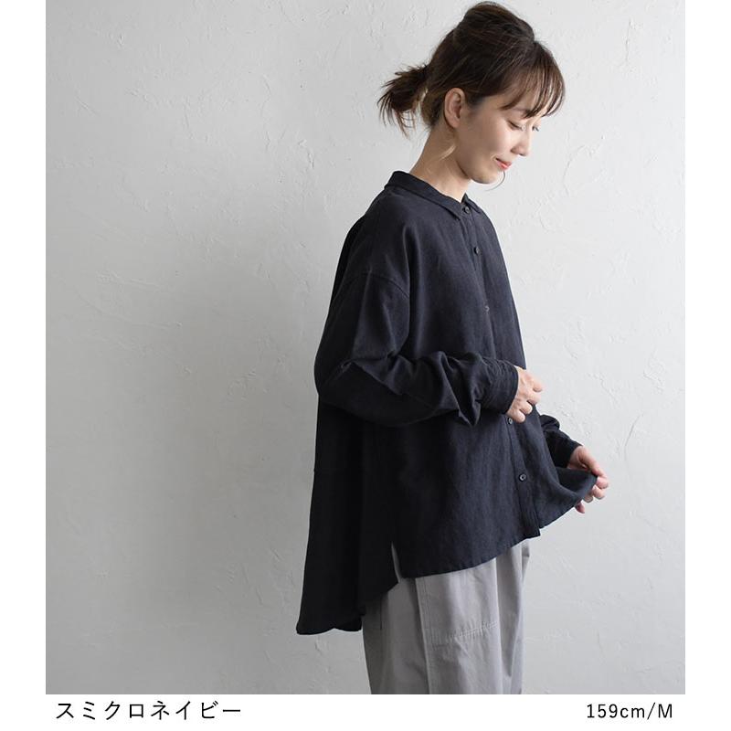 オリジナル ゆったりシャツ ブラウス ラミーコットン 後裾フレア M〜3L 綿麻 40代 50代 60代 23AW0728R, yelt, | earth_eco_loco | 11