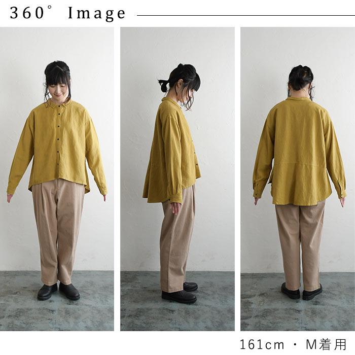 オリジナル ゆったりシャツ ブラウス ラミーコットン 後裾フレア M〜3L 綿麻 40代 50代 60代 23AW0728R, yelt, | earth_eco_loco | 13