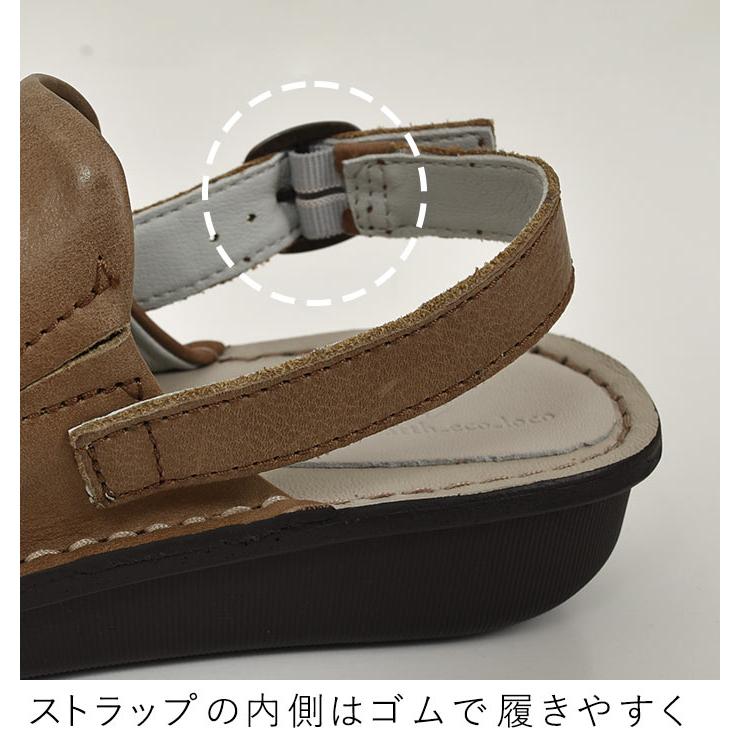 サンダル レディース 本革 3E コンフォート ストラップシューズ 歩きやすい つまづきにくい 22.5〜24.5cm 25SS0604R, | earth_eco_loco | 16