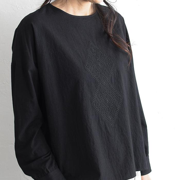 ブラウス フロント刺繍 詰まりネック オケージョン ブラウス M〜3L メール便可 オリジナル 七五三 2220AW0916, エコロコ | earth_eco_loco | 12