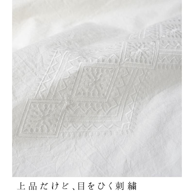 ブラウス フロント刺繍 詰まりネック オケージョン ブラウス M〜3L メール便可 オリジナル 七五三 2220AW0916, エコロコ | earth_eco_loco | 05