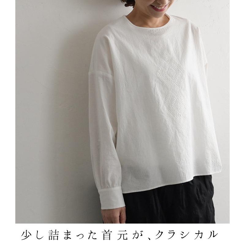 ブラウス フロント刺繍 詰まりネック オケージョン ブラウス M〜3L メール便可 オリジナル 七五三 2220AW0916, エコロコ | earth_eco_loco | 06