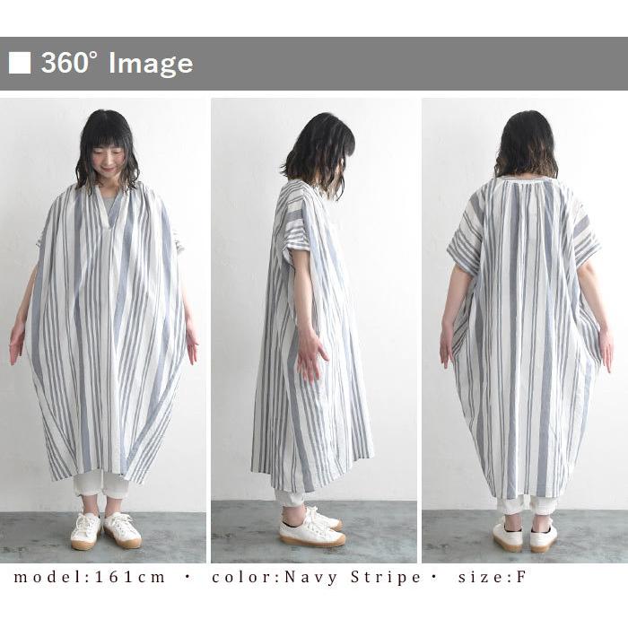 ワンピース ルピリアン Lupilien コットン 綿100 コットン100 綿 ロング 無地 ストライプ しわ加工 スキッパー 5分袖 春 夏 レディース 21ss0521 Gl Ecoloco 通販 Yahoo ショッピング