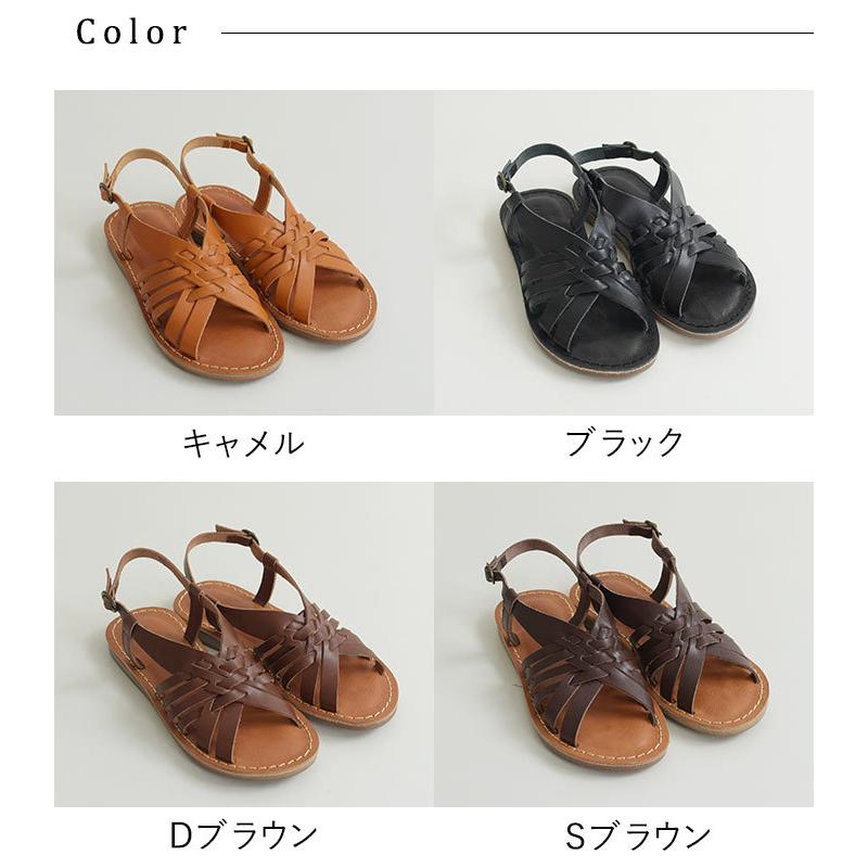 GROW NATURALLY 編み込みサンダル メッシュサンダル ストラップ