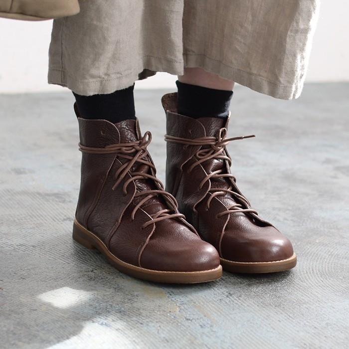 レースアップ ブーツ Grownaturally 日本製 栃木レザー レザーシューズ 春 秋 冬 レディース 21aw0903 Gn 7 Ecoloco 通販 Yahoo ショッピング