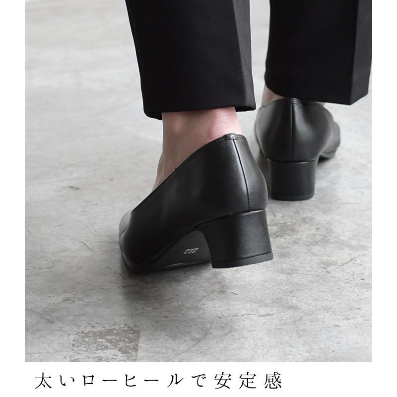 靴 パンプス ローヒール 4cm 太ヒール 幅広 甲高 フォーマル ブラック オケージョン レディース 24AW0919R, エコロコ sel, |  | 05