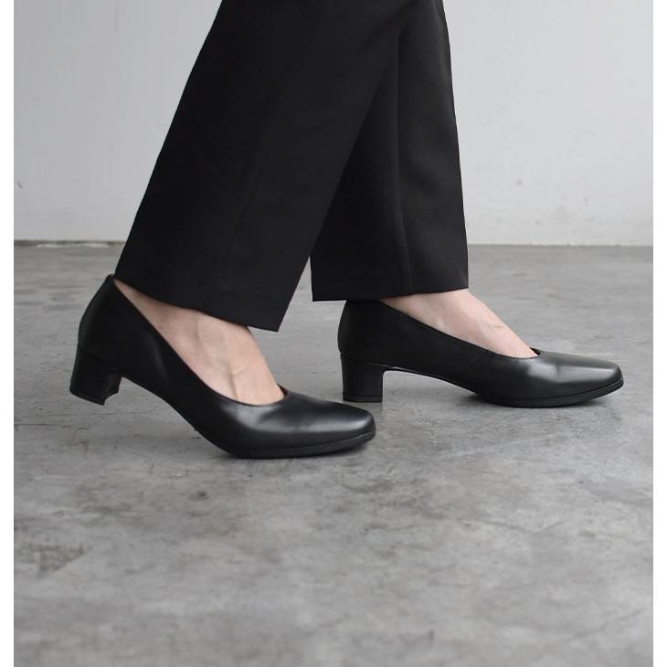 靴 パンプス ローヒール 4cm 太ヒール 幅広 甲高 フォーマル ブラック オケージョン レディース 24AW0919R, エコロコ sel, |  | 08