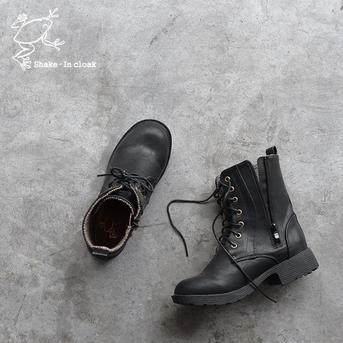 レースアップブーツ 靴 シェイクインクローク カエルマーク Shake・In