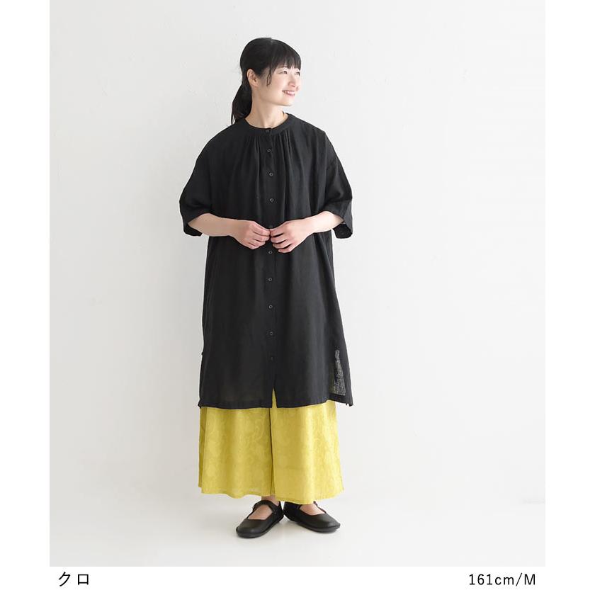 SUN VALLEY チュニックワンピース 15番手 綿麻ガーゼ 胸