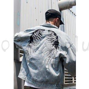 驚きの安さ デニムジャケット メンズ 長袖 Gジャン ジージャン ショート丈 ダメージ 翼 刺繍 アウター ゆったり カジュアル 学生 ストリート 春 春物 絶対一番安い Www Muslimaidusa Org