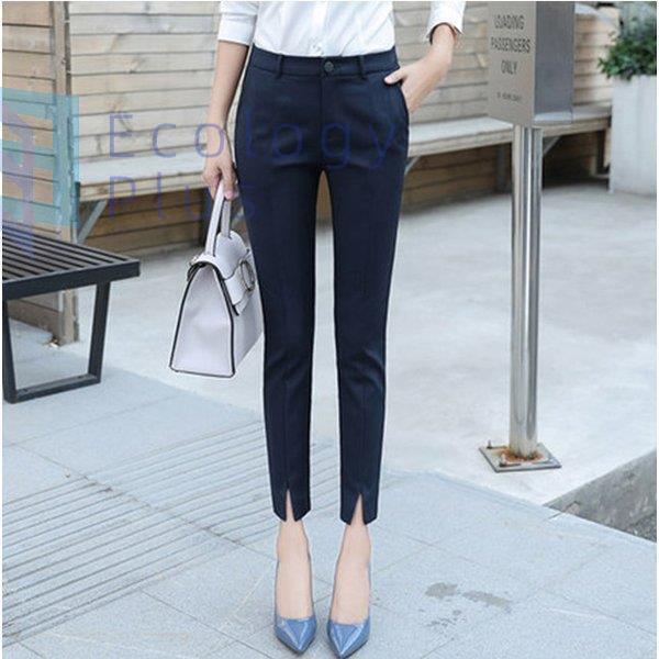 直送のみ ロングパンツ レディース スーツパンツ 無地 9分丈 裾スリット 通勤 ボトムス 春 夏 秋 春夏新作 直販限定 Www Superavila Com