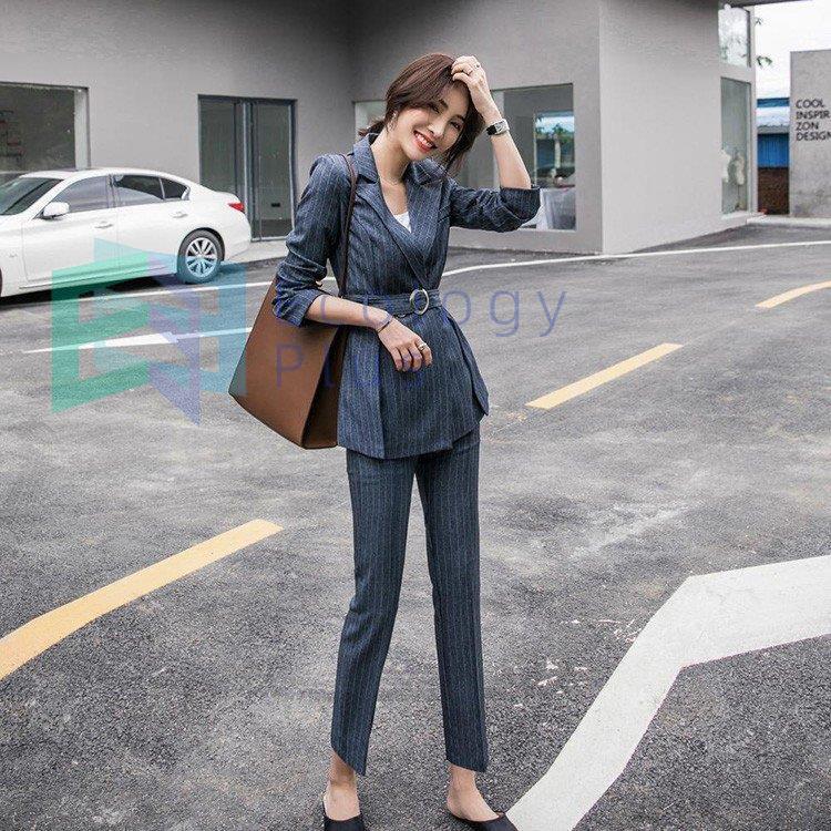 買う の が 安い ブレザー スーツ レディース セットアップ 長袖ストライプ フォーマル スーツ セレモニースーツベルト 女性 結婚式 スーツ 通勤 オフィス新作 セール特価商品 Www Superavila Com