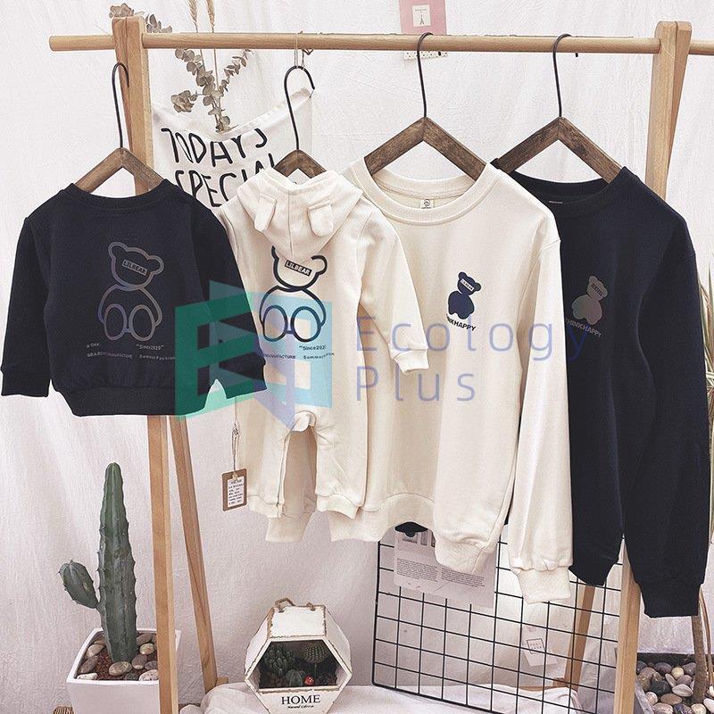 親子ペアルック ベビー 親子コーデ 赤ちゃん 家族写真 お揃いコーデ トレイナー カバーオール ロンパース 高級品市場 親子お揃い 秋冬 長袖 出産祝い 子供服 お兄弟 姉妹 熊