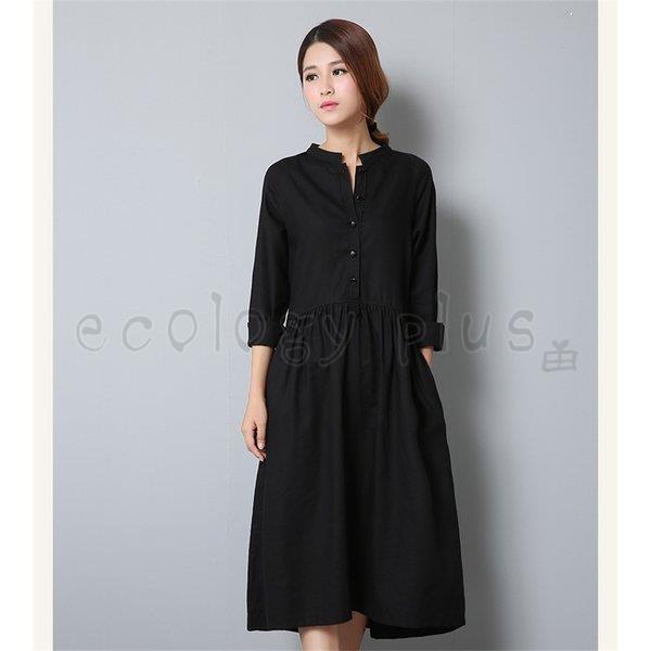 ワンピース レディース ロング 春 シャツワンピース 長袖 コットン シャツ トップス チュニック ロング丈 リネン アウター 白 30代 40代 Qh Ecology Plus 通販 Yahoo ショッピング