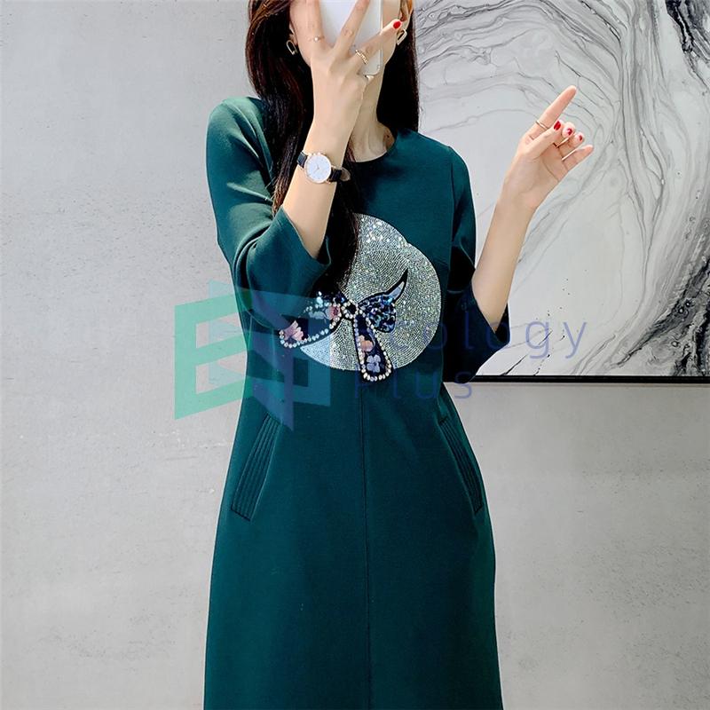 通販超安い 21新品 ワンピース レディース 秋冬 ワンピ ミモレ丈 ロング きれいめ 花柄 長袖 花柄 通勤 着痩せ 代30代40代 上品 韓国風 安い モデル Goparis Fr