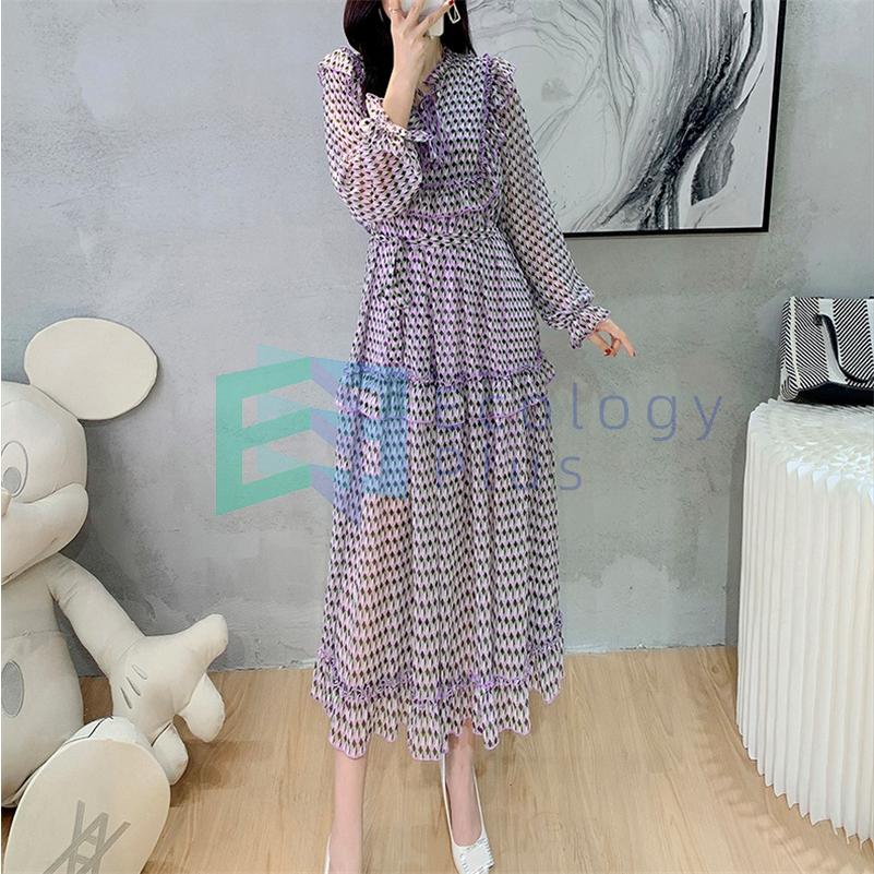 アウトレット 格安通販 21新品 ワンピース レディース 秋冬 ワンピ ミモレ丈 ロング きれいめ 花柄 長袖 花柄 通勤 着痩せ 代30代40代 上品 韓国風 公式特売 Www Eduka Rs