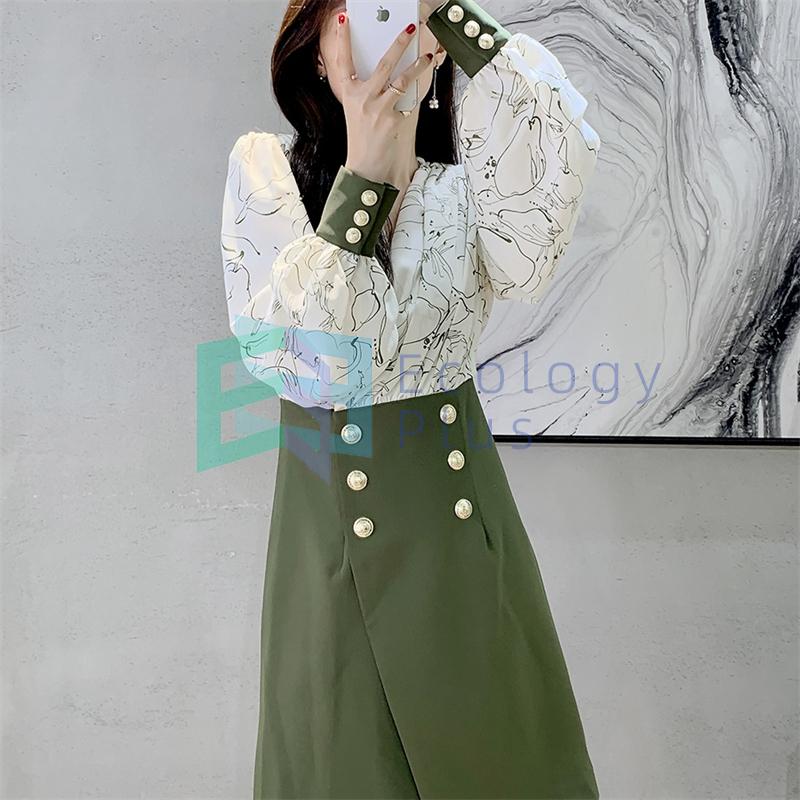 最安値挑戦 長袖 花柄 きれいめ ロング ミモレ丈 ワンピ 秋冬 レディース ワンピース 21新品 通勤 お出かけ 切替ワンピ レディース マキシ ワンピース 花柄 韓国風 上品 代30代40代 着痩せ 通勤 Greengrowerspr Com