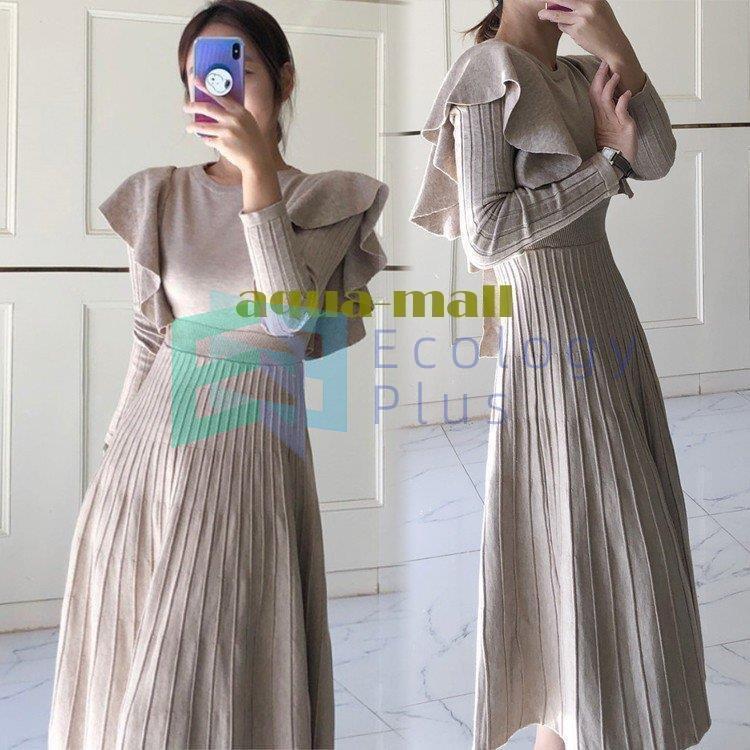 フェアトレード ニットワンピース レディース 秋冬 膝丈韓国風 飛袖 ワンピース きれいめ 新作 おしゃれ 上品 ワンピース 長袖 体型カバー 通勤 着痩せ 正規 店 偽物 Manpredict Com