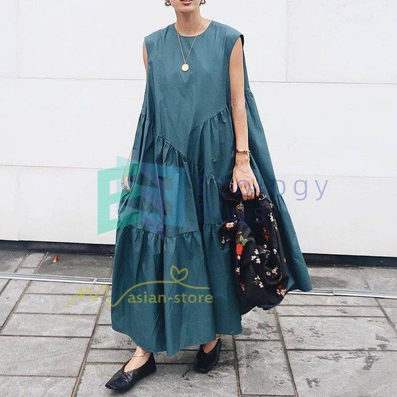 ワンピース レディース ノースリーブ マキシ丈ワンピース ゆるワンピース 無地 森ガール ナチュラル服 エレガント 30代 40代 50代 ゆったり 体型カバー お出かけ Ycc 2100 2y0akfk40 Ecology Plus 通販 Yahoo ショッピング
