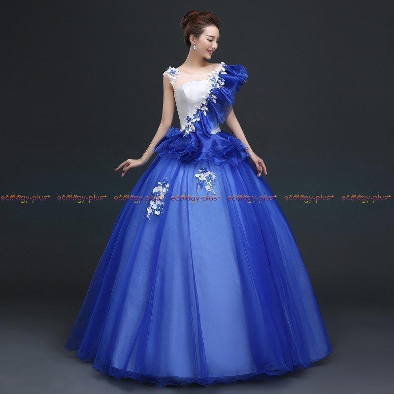 カラードレス 演奏会用ドレス プリンセスライン ウエディングドレス 9号 舞台衣装 ロングドレス Mサイズ 演奏会