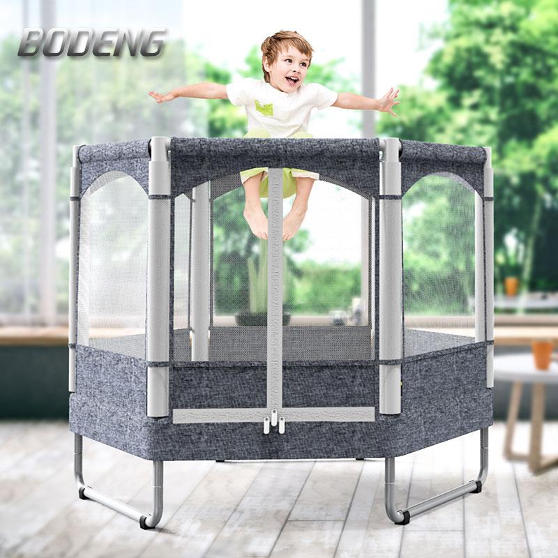 激安ブランド トランポリン ガードレール付き トランポリン子供用 家庭用 手すり 安全 静音 保護ネット付き バウンスベッド スポーツ Akn05 超 人気の Tv Creativetalentnetwork Com