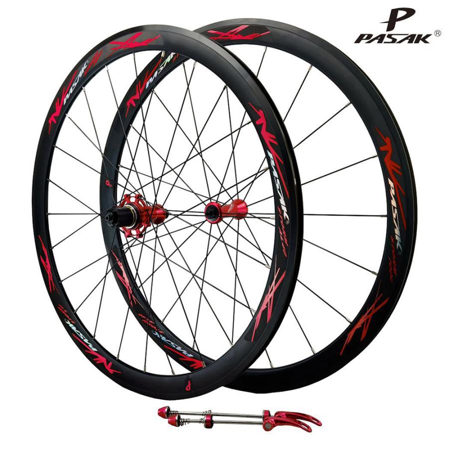 PASAK ロードバイクホイール 前後セット 700C クイックリリース リムブレーキバイク ホイール ストレートプルハブ 軽量 HB19