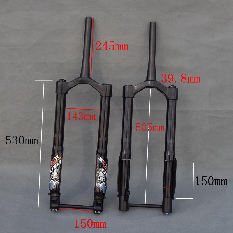LUTU ビーチクルーザー BMX 倒立フォーク エアフロントフォーク サスペンションフォーク トラベル150mm リバウンド調整 タイヤ4.