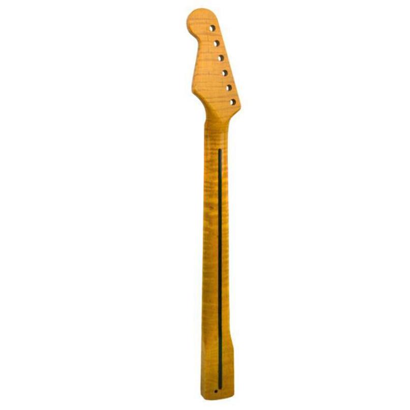 ギターネック トラ杢メイプルネック STストラトタイプ交換用ネック 