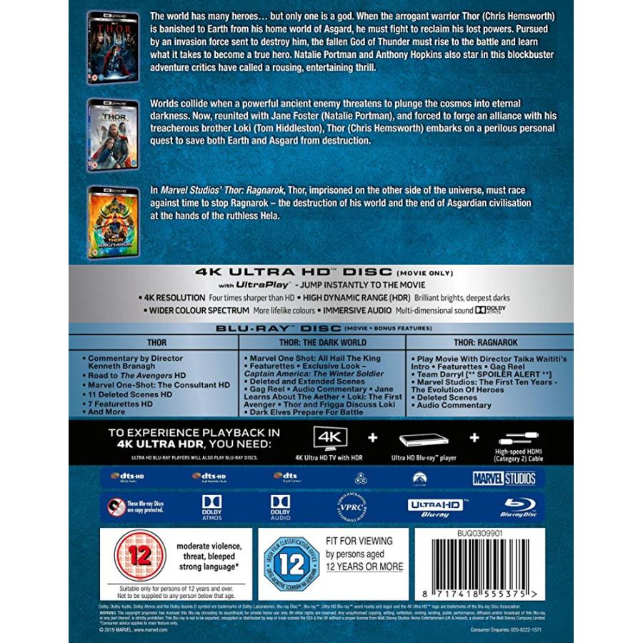 マイティ・ソー 4K UHD 3ムービー・コレクション 4K UHD + Blu-ray 輸入盤 :0598-016405:Ecomaオンラインストア  - 通販 - Yahoo!ショッピング