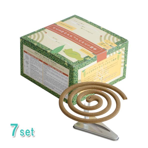 (7個セット)かえる印のナチュラルかとり線香 30巻入り(防除用医薬部外品 蚊とり 虫除け 虫よけ 天然ハーブ 蚊取り線香 除虫菊 4580174450017)（Yahoo!・Naturias(ナチュリアス)）