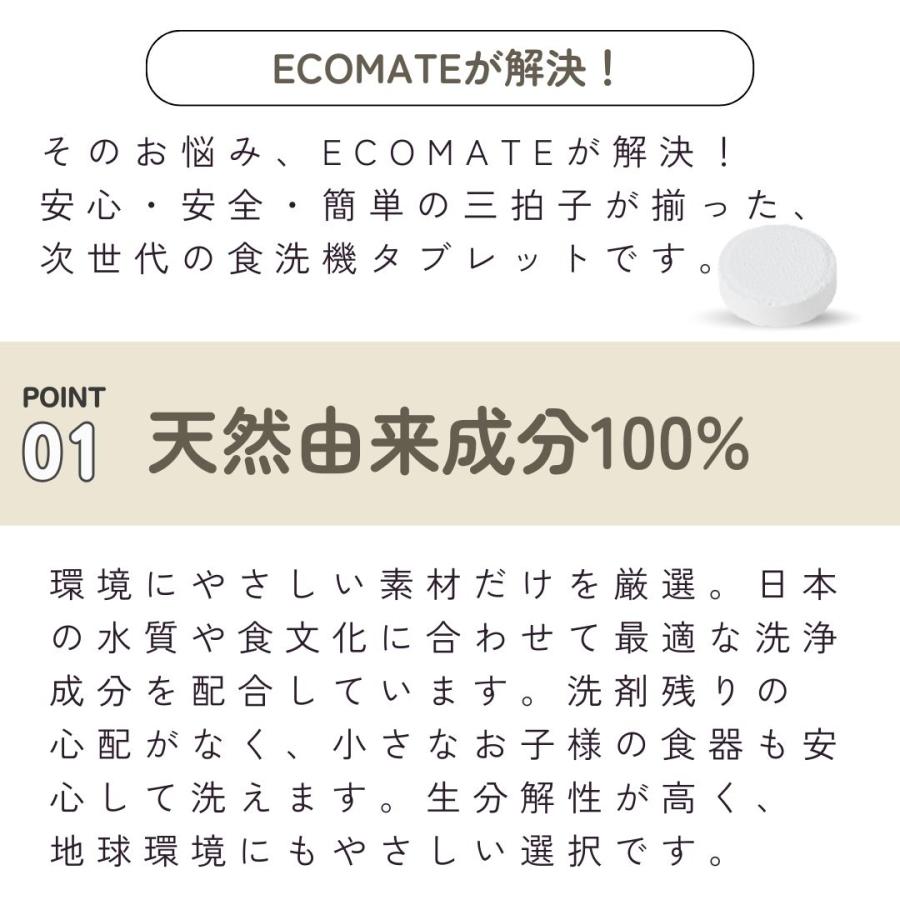 エコメイト食器洗浄機用タブレット洗剤 10g×30錠(ECOMATE 食器洗い乾燥機専用洗剤 食器洗浄機用洗剤 食洗機用洗剤 エコ洗剤 食器洗い機 4935137806507) | ブランド登録なし | 07