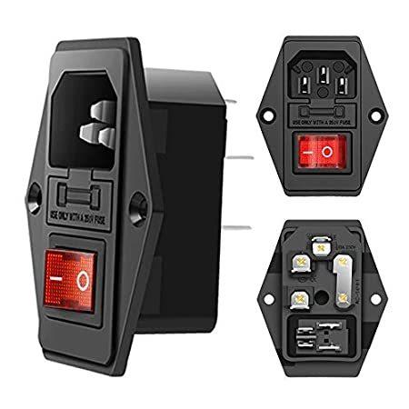 【2021 新作】 Red Pack 特別価格3 Button Co好評販売中 Power Adapter Plug Mount Panel C14 320 IEC 10A 250V AC モニターアーム