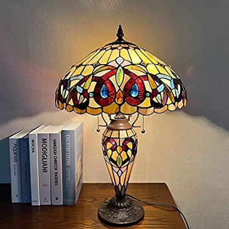 早割クーポン！ Large Tiffany 特別価格Capulina Table 好評販売中 Victorian Rustic Nightlight with 3-Light Lamp デスクライト