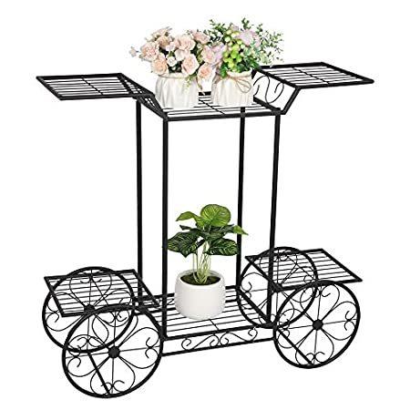 【新作入荷!!】 Plant Metal Indoor/Outdoor Stand Cart Garden 特別価格VINGLI Stand, F好評販売中 Style Parisian オーナメント、オブジェ