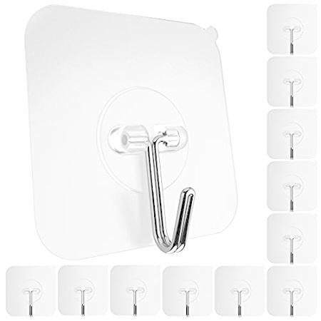 日本に 特別価格gluit 粘着フック 吊り下げ用 高耐久 壁フック 22ポンド 防水 透明フック 鍵 バスルーム シャワー アウトドア キッチン ドア 好評販売中