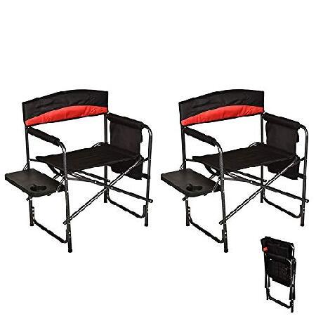 人気新品 2PCS 特別価格VUYUYU Heavy 好評販売中 Side with Chair Lawn Portable - Chairs Camp Folding Duty アウトドアチェア