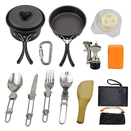 激安正規品 Set 1 特別価格IMIKEYA Camping M好評販売中 Cooking Portable Supplies Cooking Aluminum Cookware クッカーセット