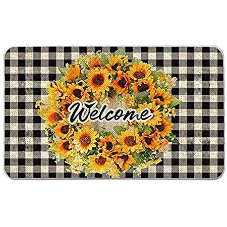 特別価格Prejoy Welcome Sunflower Farmhouse Doormat,Autumn Decorative Low Profile En好評販売中
