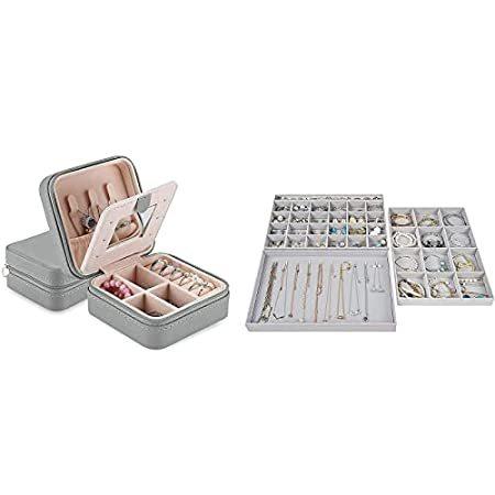 安価 ワタナベ 3 with Bundle Case Travel Mini Box Jewelry 特別価格ProCase Set Stacka好評販売中 Trays Jewelry ビールサーバー